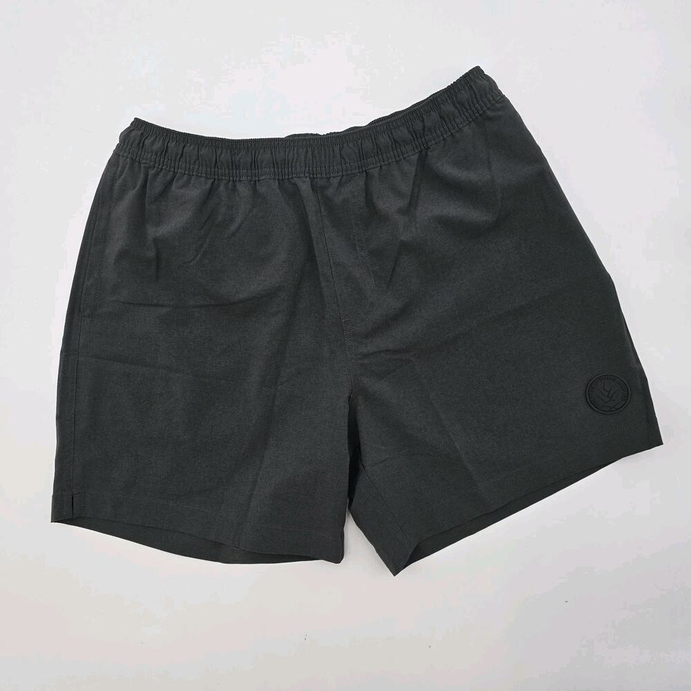 Chubbies Shorts Mens Large 7 Inch Black The Flints Gym Swim Unlined Hybrid